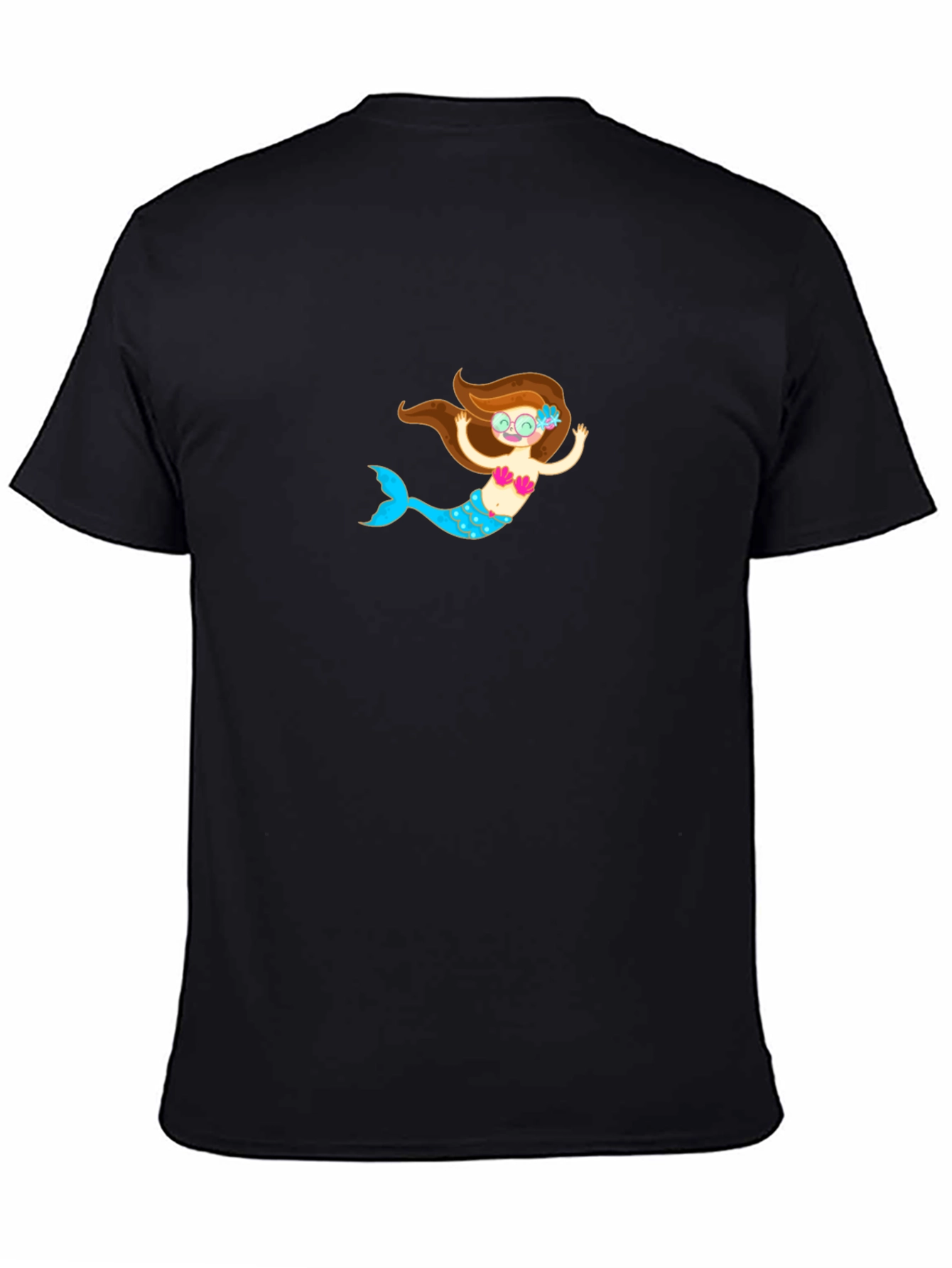 Black T-Shirt with Mermaid Graphic