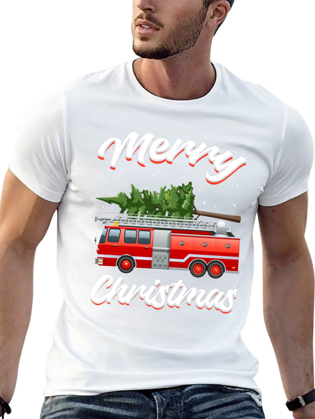 Firetruck Christmas Tree T-Shirt