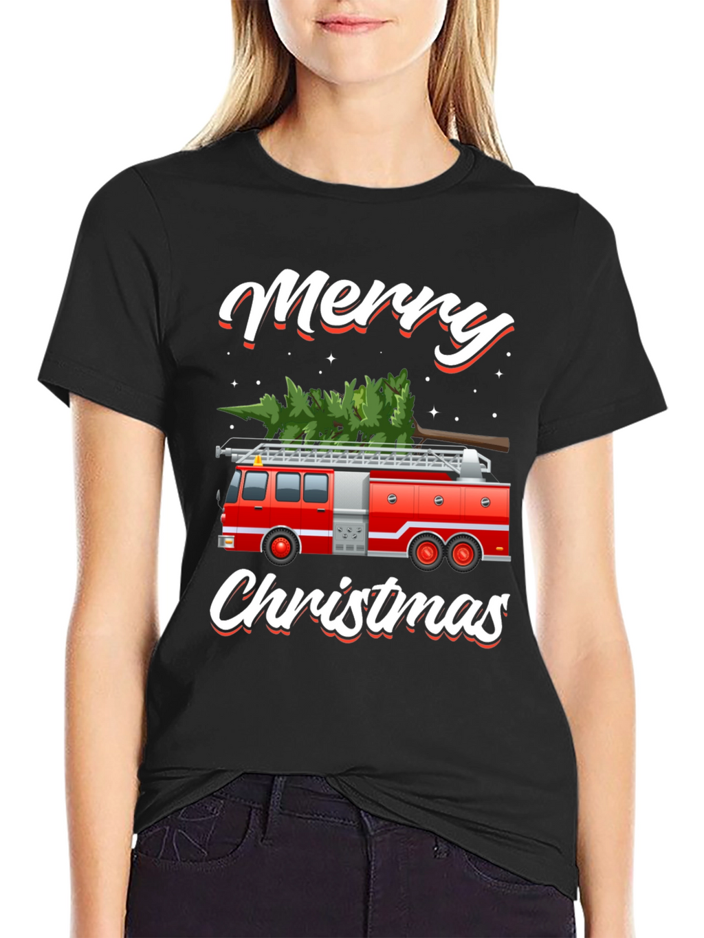 Firetruck Christmas Tree T-Shirt