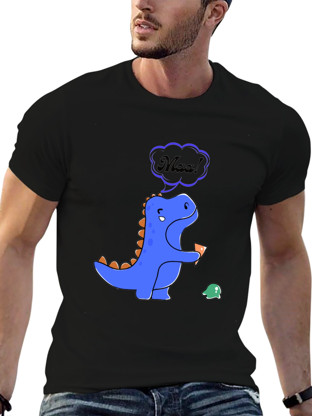 Dinosaur Maa! Black Graphic Tee