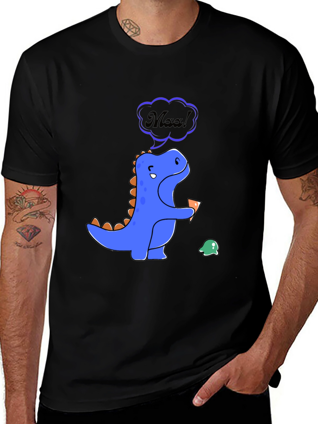 Dinosaur Maa! Black Graphic Tee