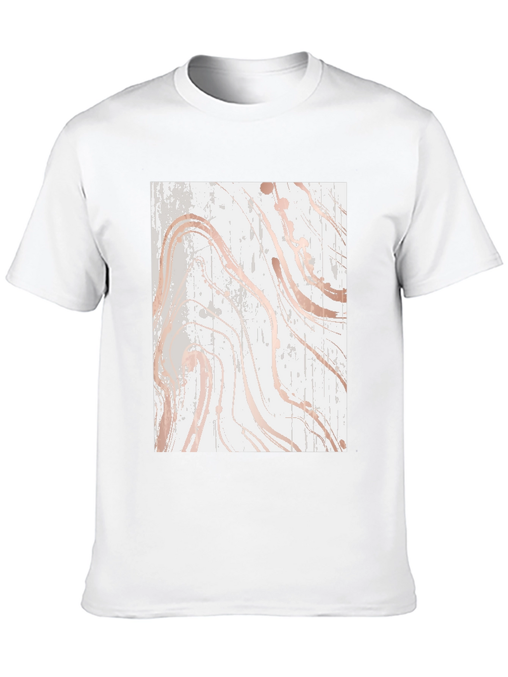 Modern Marble Print Black T-Shirt