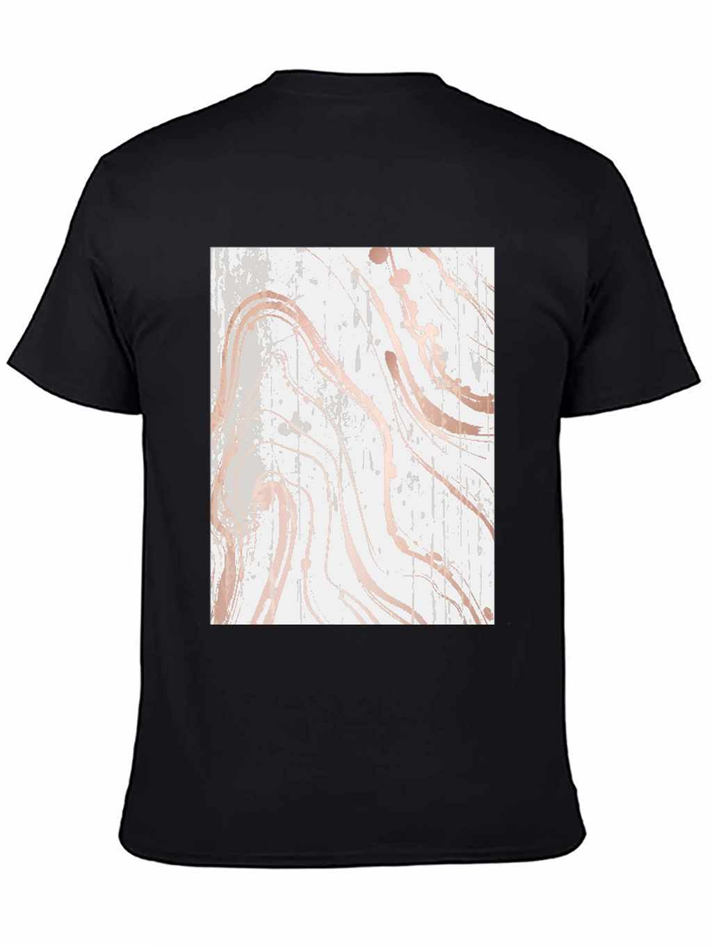 Modern Marble Print Black T-Shirt