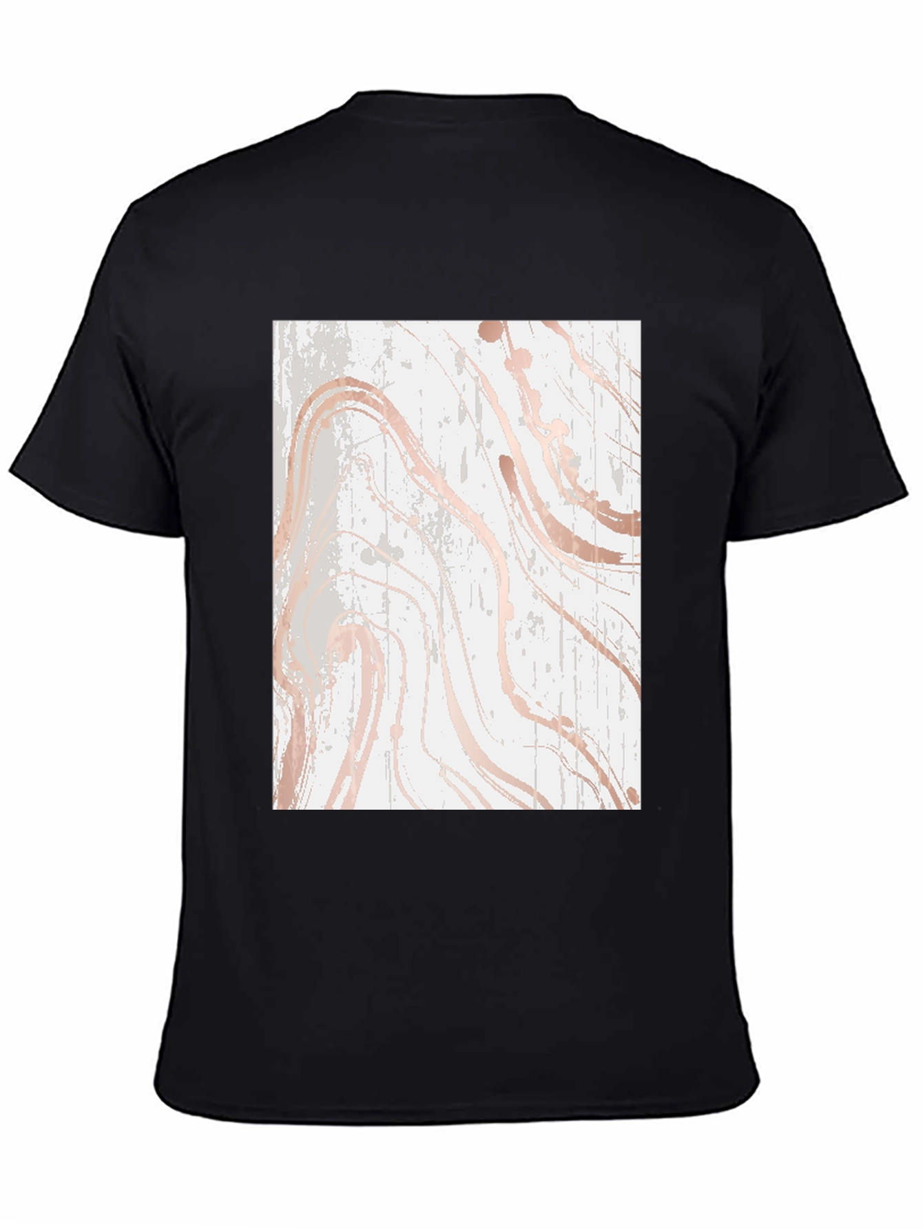 Modern Marble Print Black T-Shirt