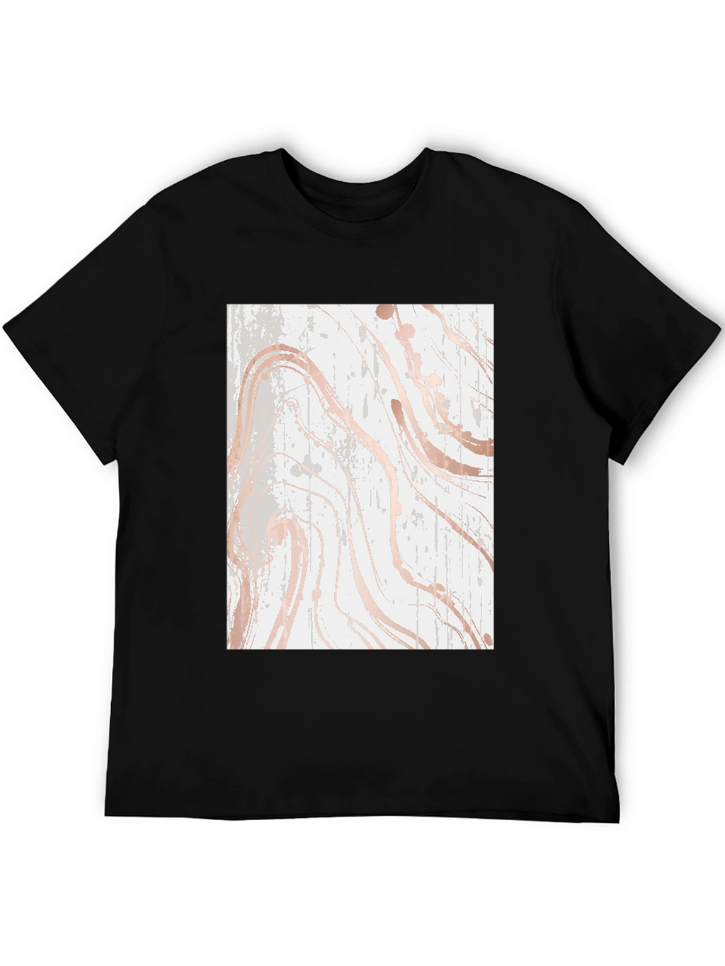 Modern Marble Print Black T-Shirt