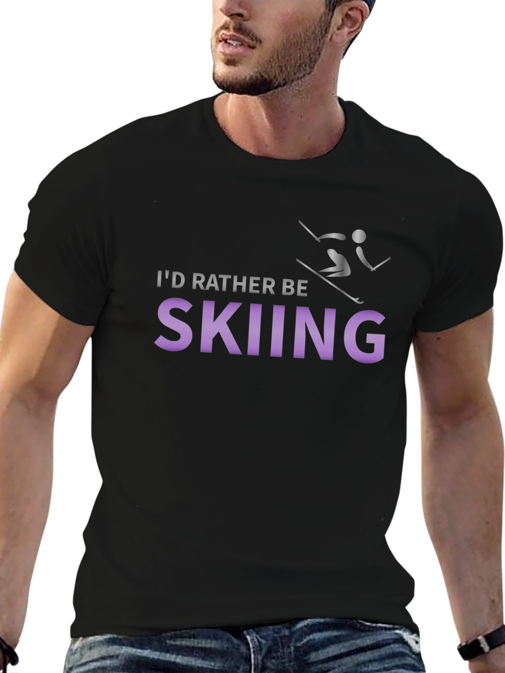Skiing Enthusiast T-Shirt - Id Rather Be Skiing