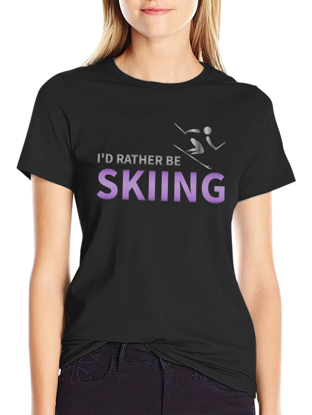 Skiing Enthusiast T-Shirt - Id Rather Be Skiing