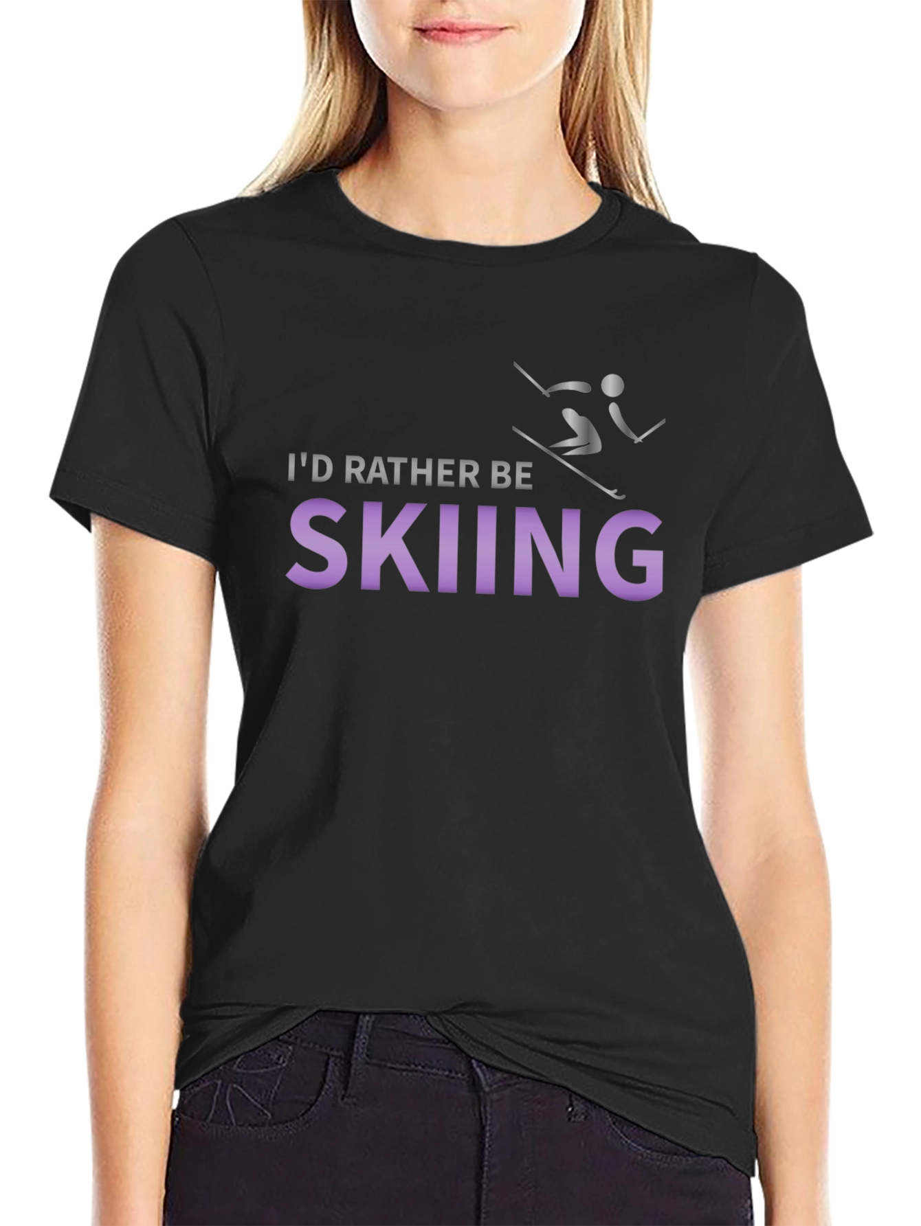 Skiing Enthusiast T-Shirt - Id Rather Be Skiing