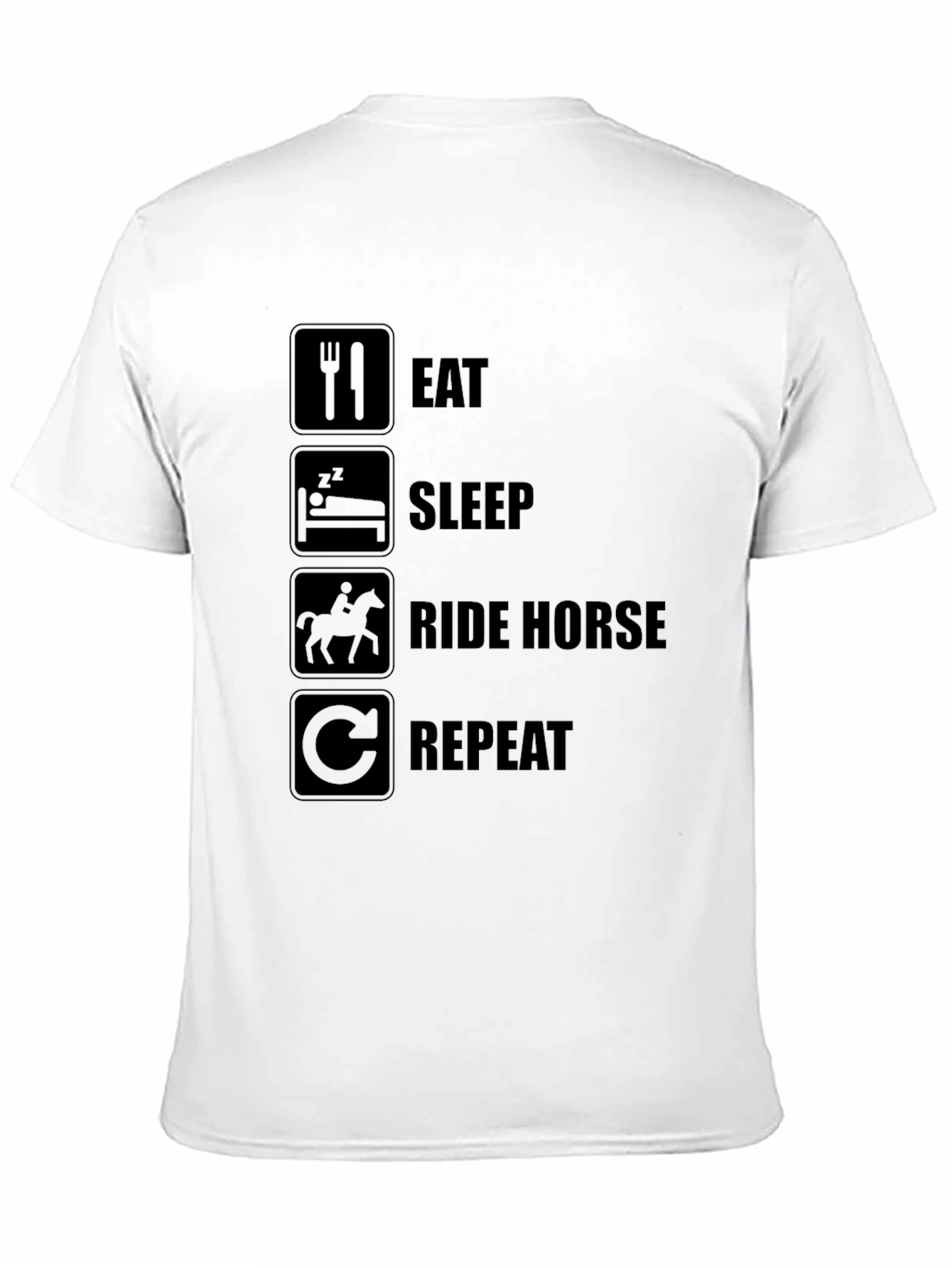 Eat Sleep Ride Horse Repeat Black T-Shirt