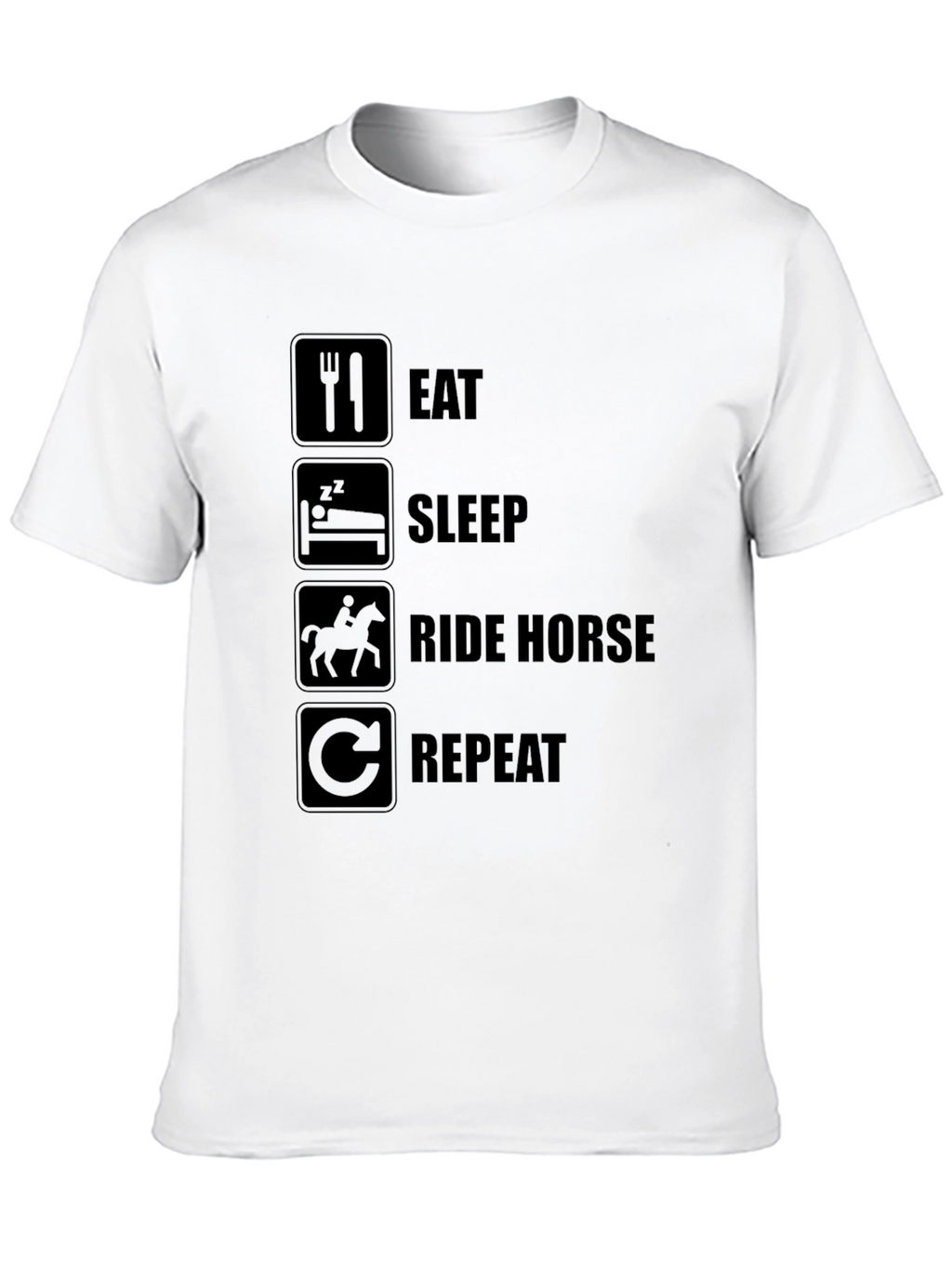 Eat Sleep Ride Horse Repeat Black T-Shirt