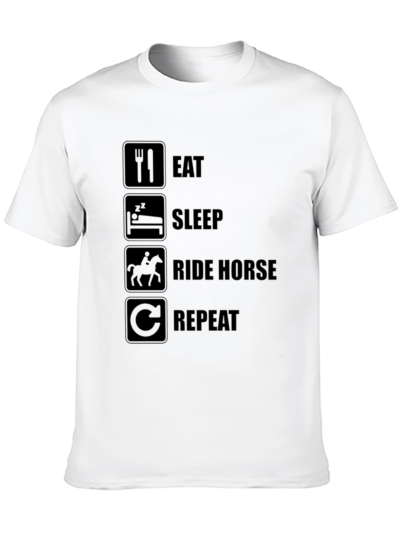 Eat Sleep Ride Horse Repeat Black T-Shirt