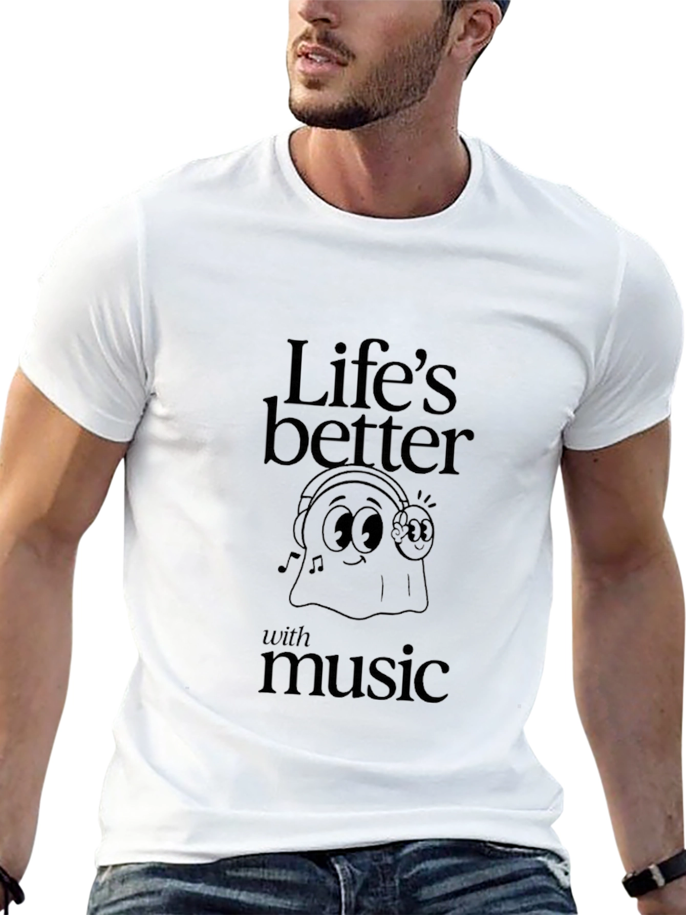 Lifes Better With Music T-Shirt - Black
