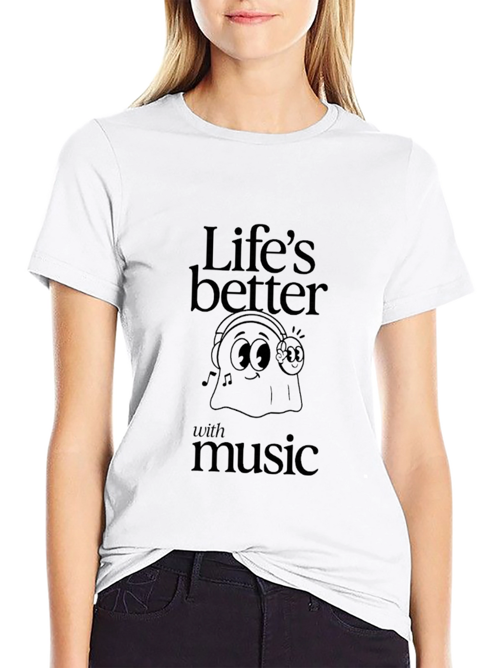 Lifes Better With Music T-Shirt - Black