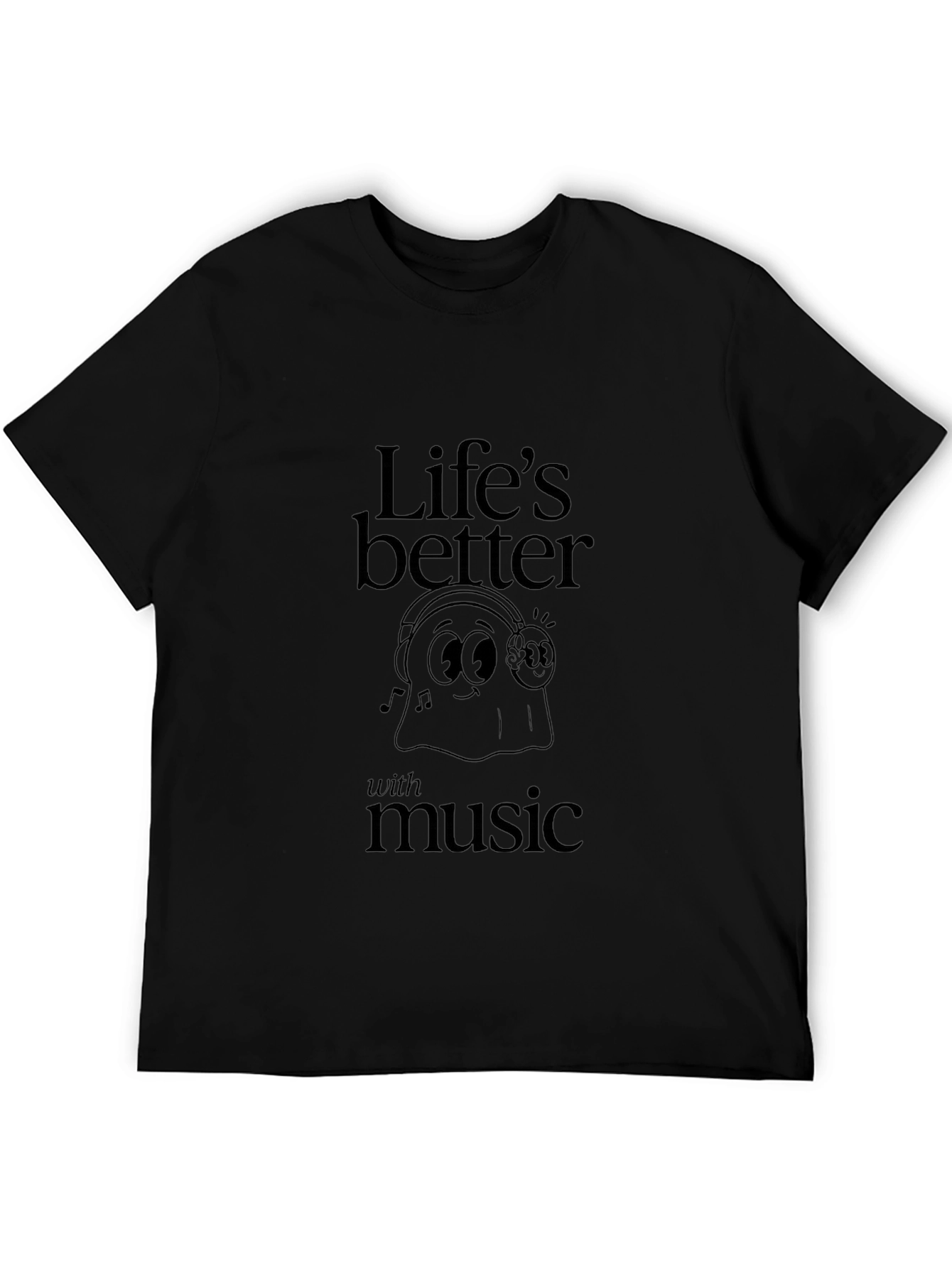 Lifes Better With Music T-Shirt - Black