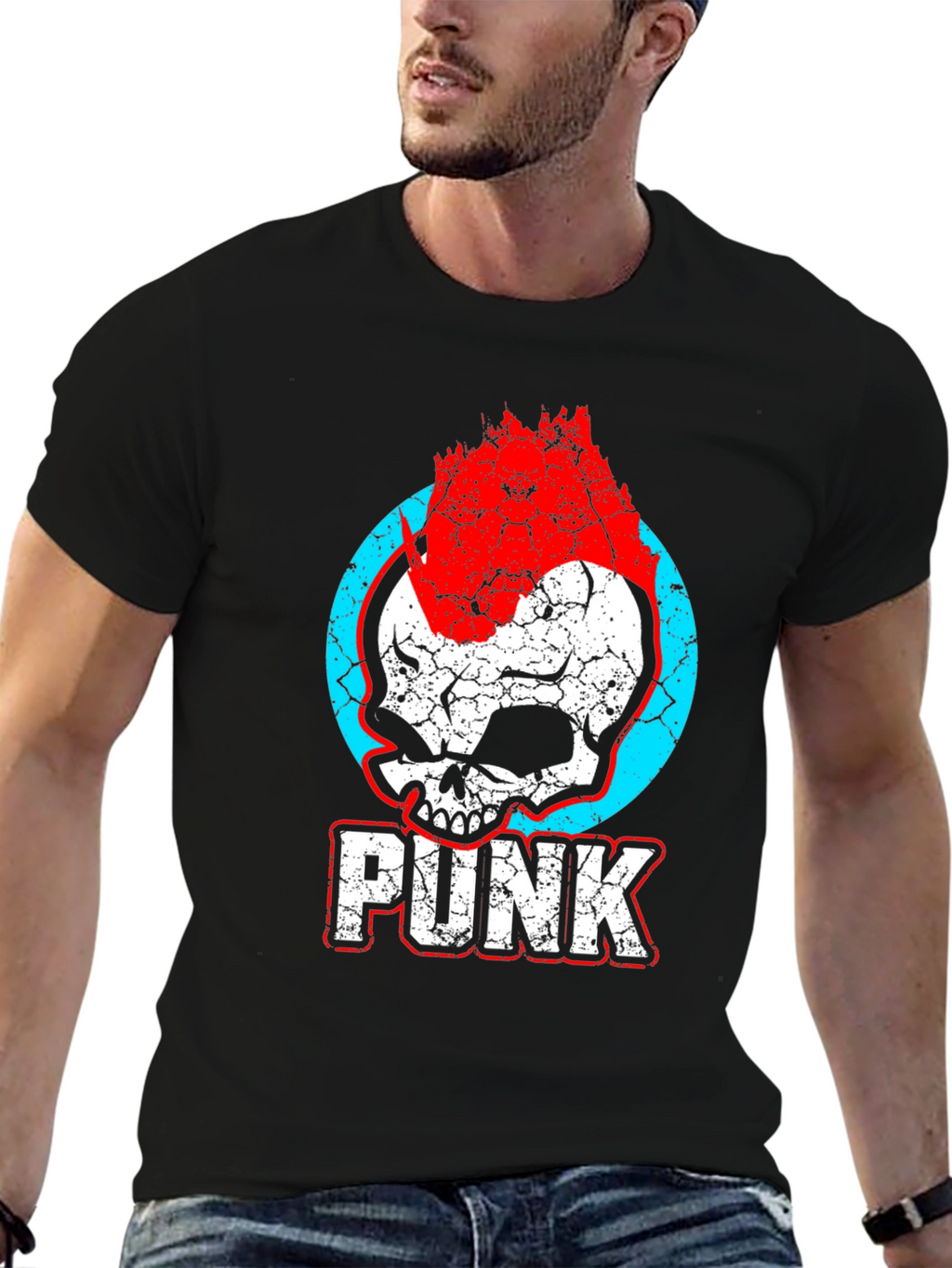Punk Skull Graphic Tee - Rocker Style