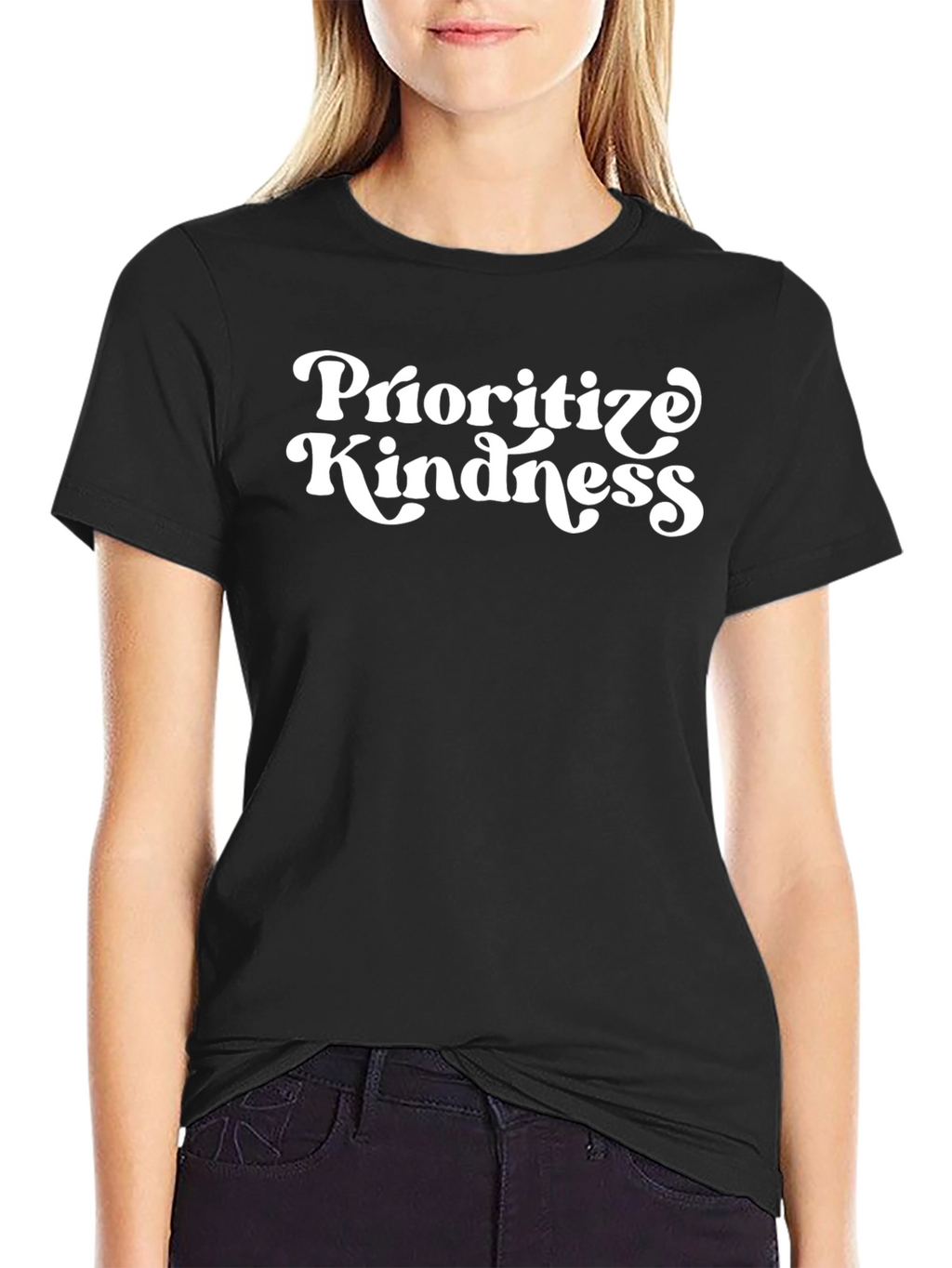 Prioritize Kindness Black Graphic Tee