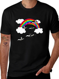 Rainbow Penguin T-Shirt - Black Cotton Graphic Tee