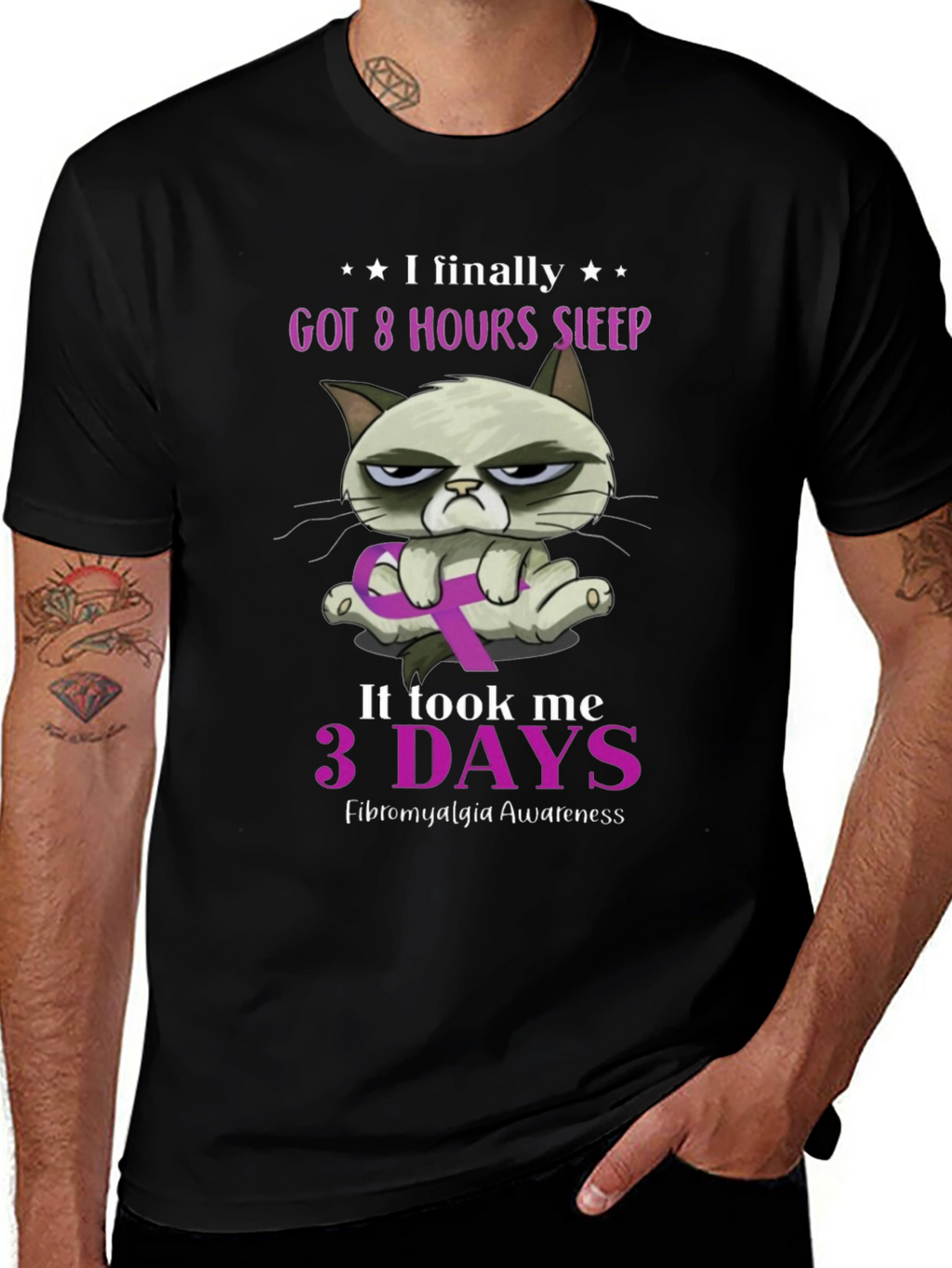Fibromyalgia Awareness Grumpy Cat T-Shirt