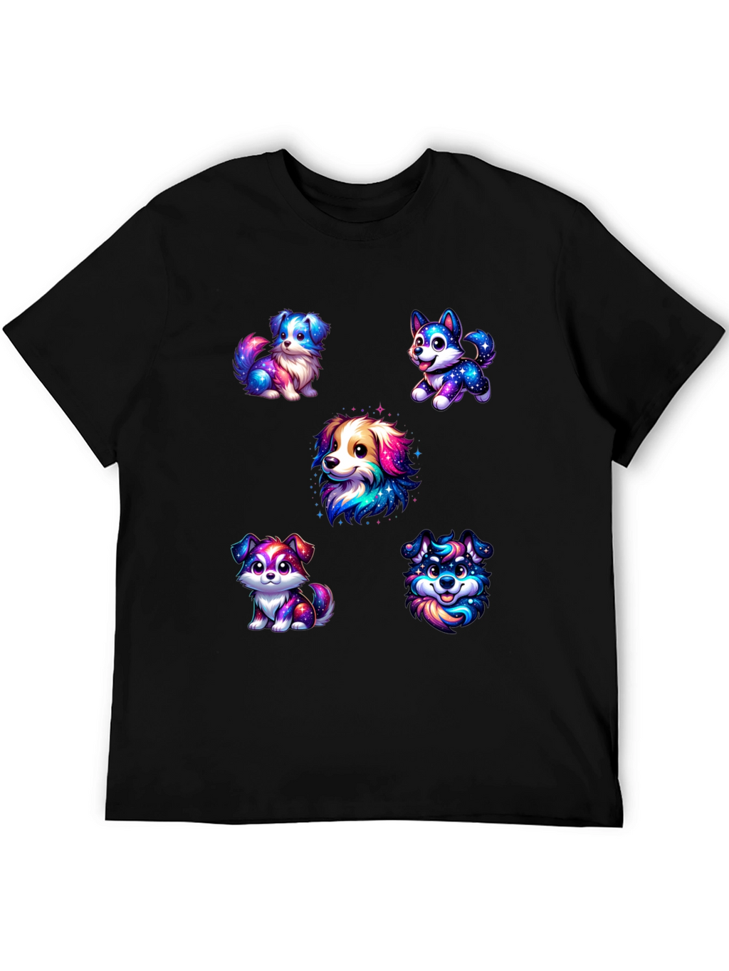 Cute Galaxy Puppy Dog Graphic T-Shirt