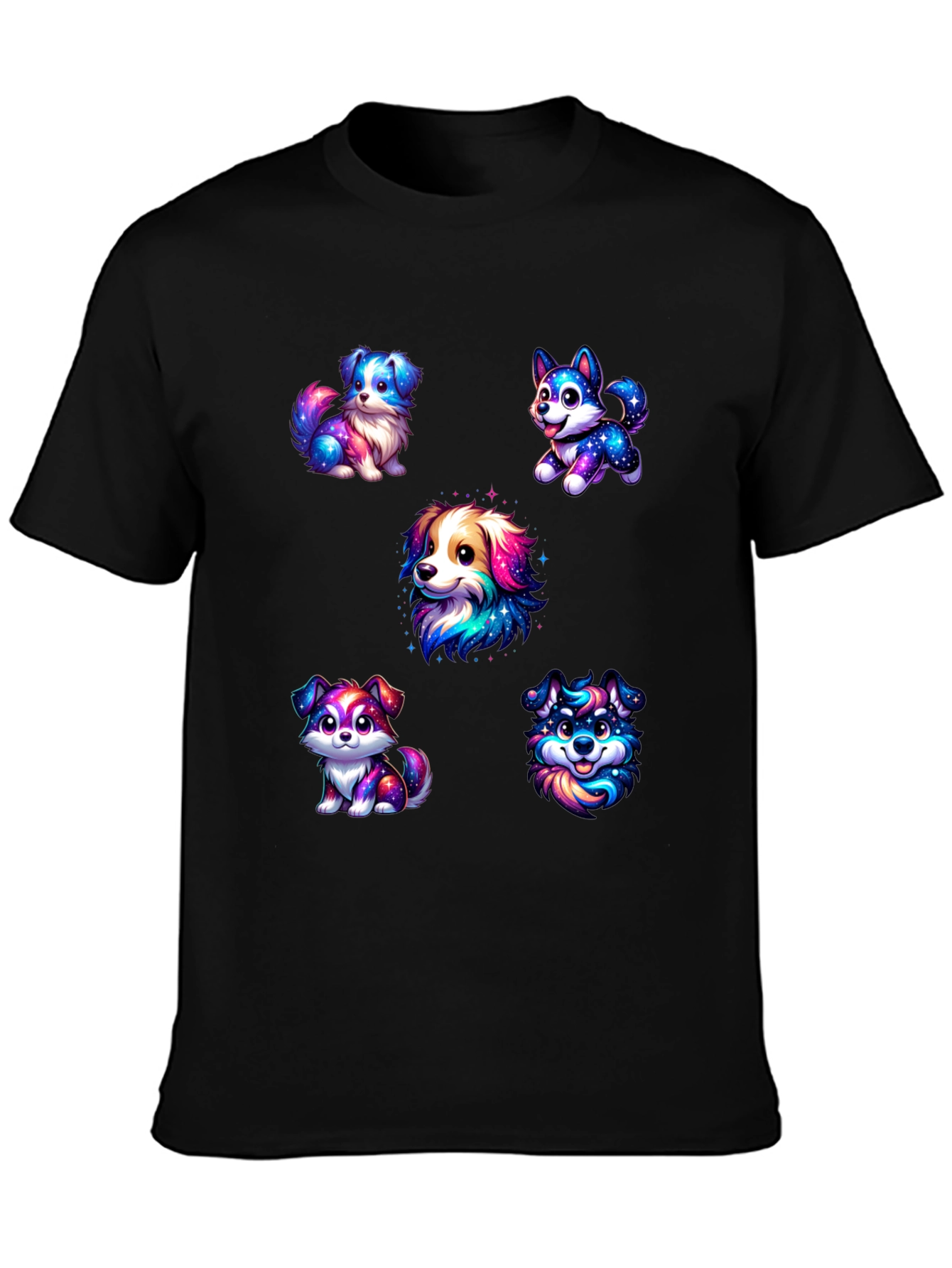 Cute Galaxy Puppy Dog Graphic T-Shirt
