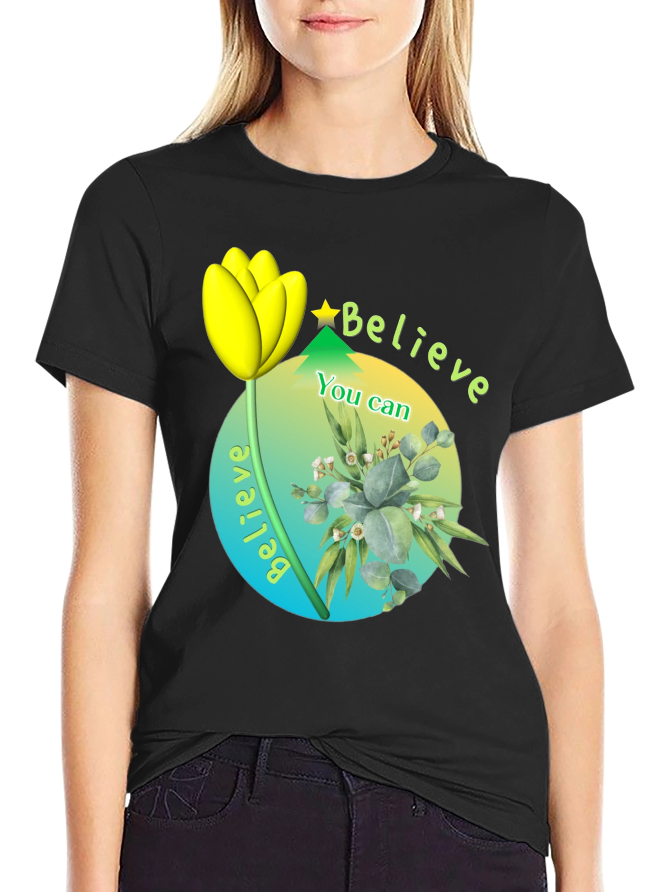 Believe You Can Black T-Shirt