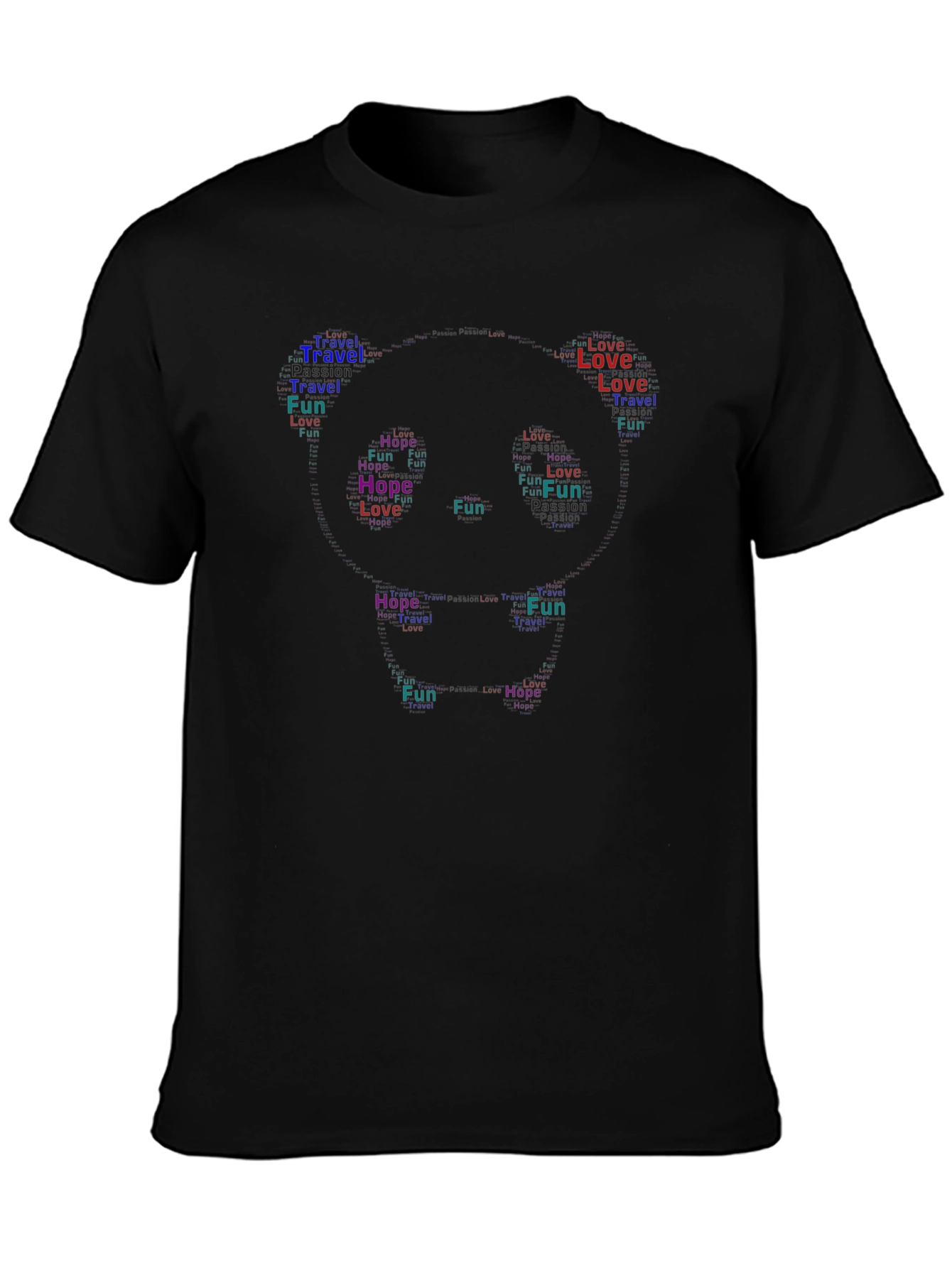 Word Art Face Graphic T-Shirt