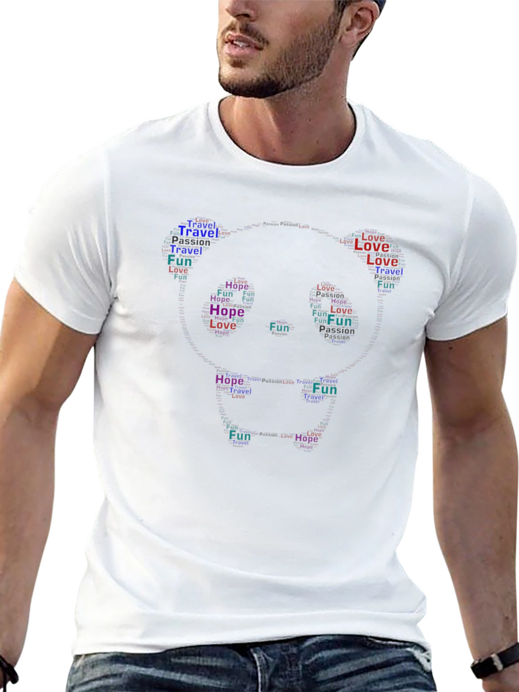 Word Art Face Graphic T-Shirt