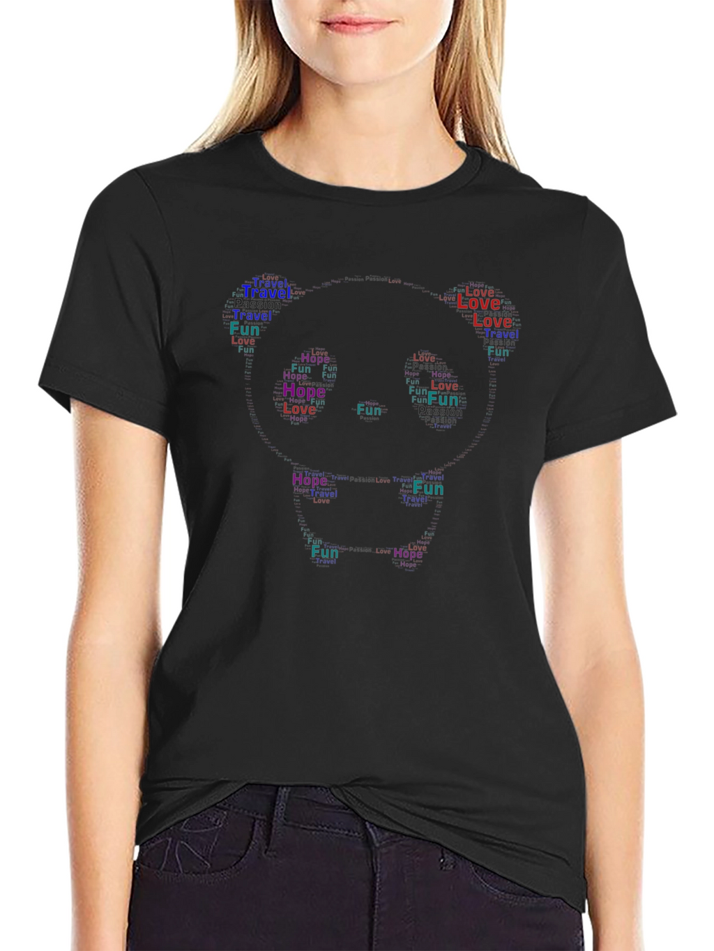Word Art Face Graphic T-Shirt