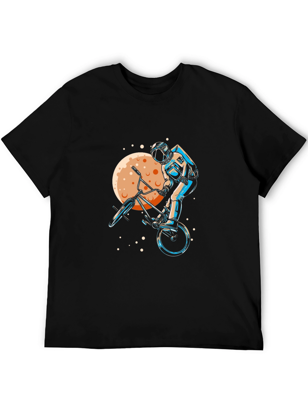 Astronaut BMX Rider Graphic Tee - Space Adventure Shirt
