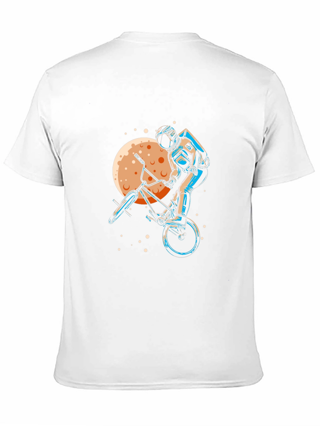 Astronaut BMX Rider Graphic Tee - Space Adventure Shirt