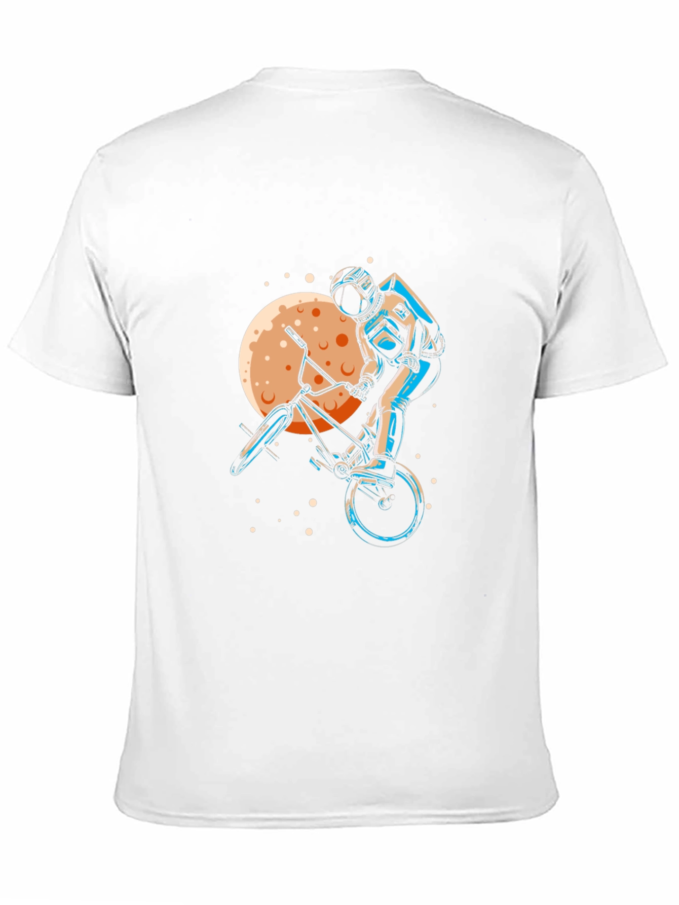 Astronaut BMX Rider Graphic Tee - Space Adventure Shirt