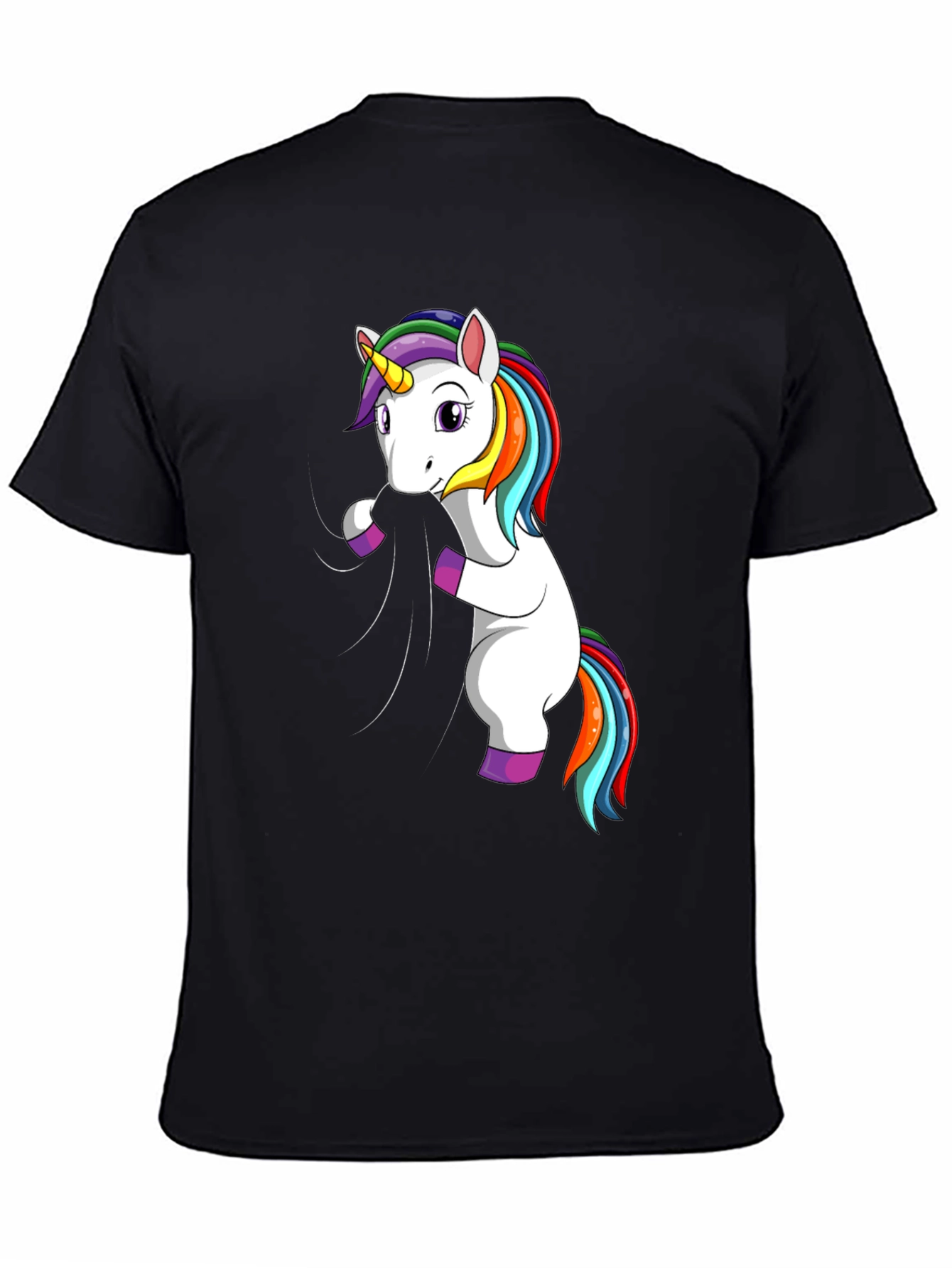 Unicorn Graphic T-Shirt - Black Cotton Tee