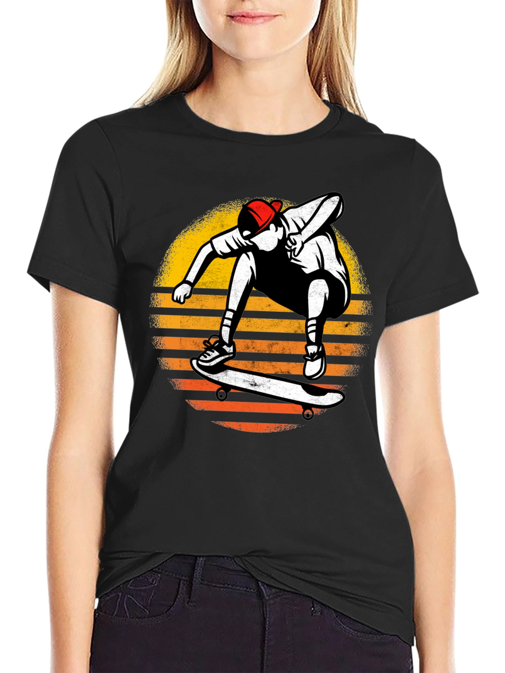 Skateboarder Sunset Graphic T-Shirt