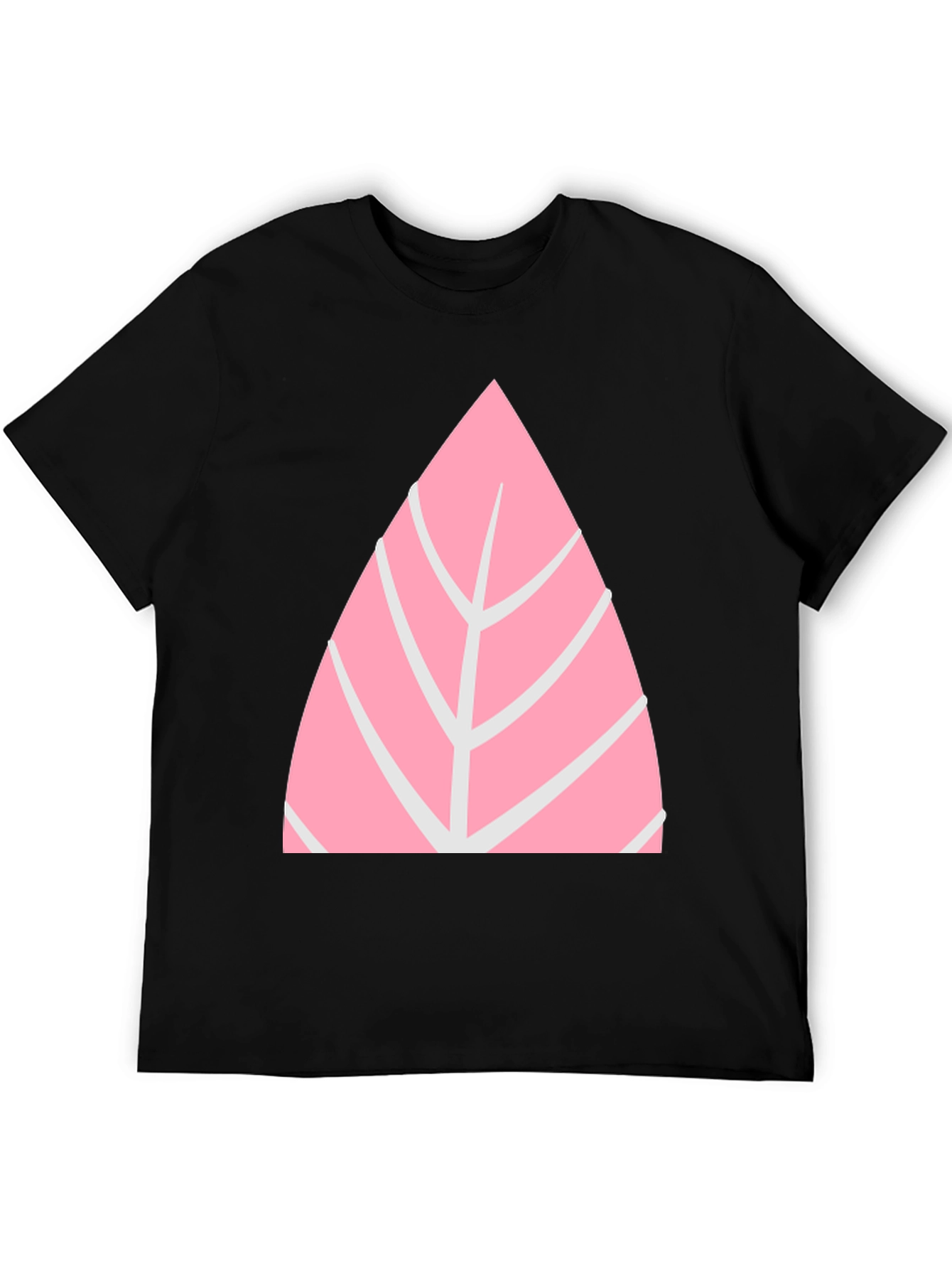 Pink Leaf Graphic Tee - Casual Style