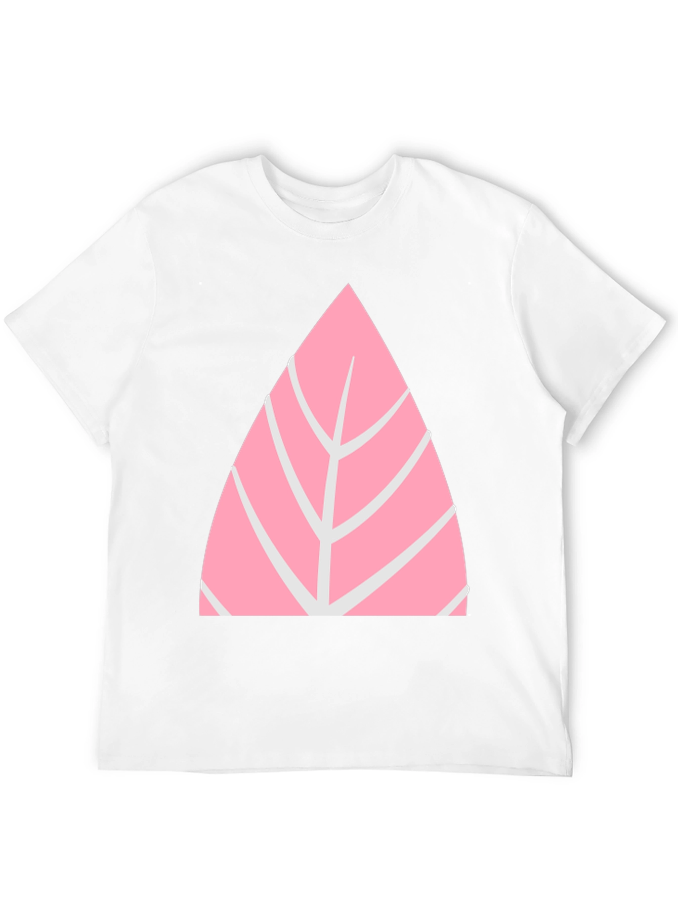 Pink Leaf Graphic Tee - Casual Style