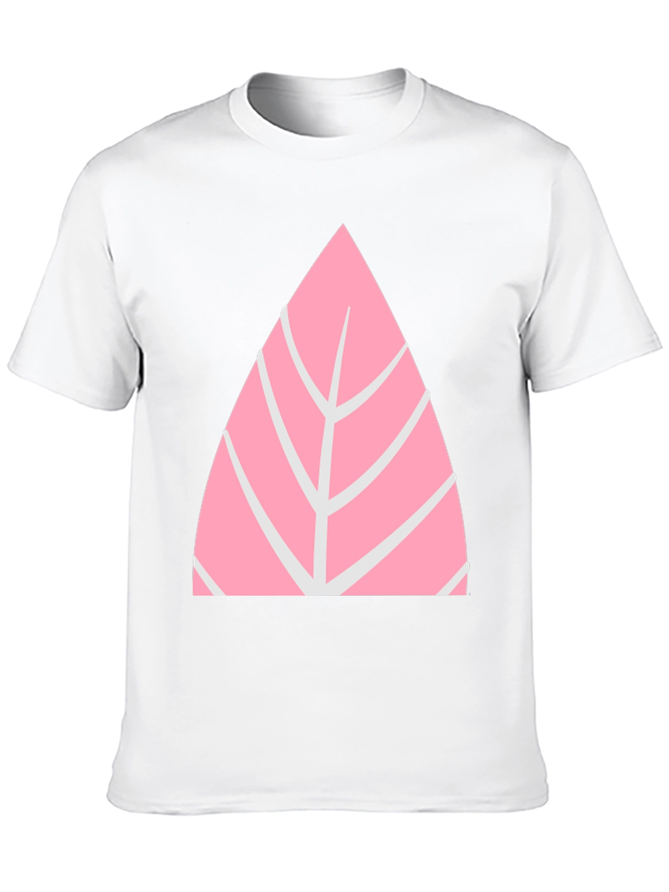 Pink Leaf Graphic Tee - Casual Style