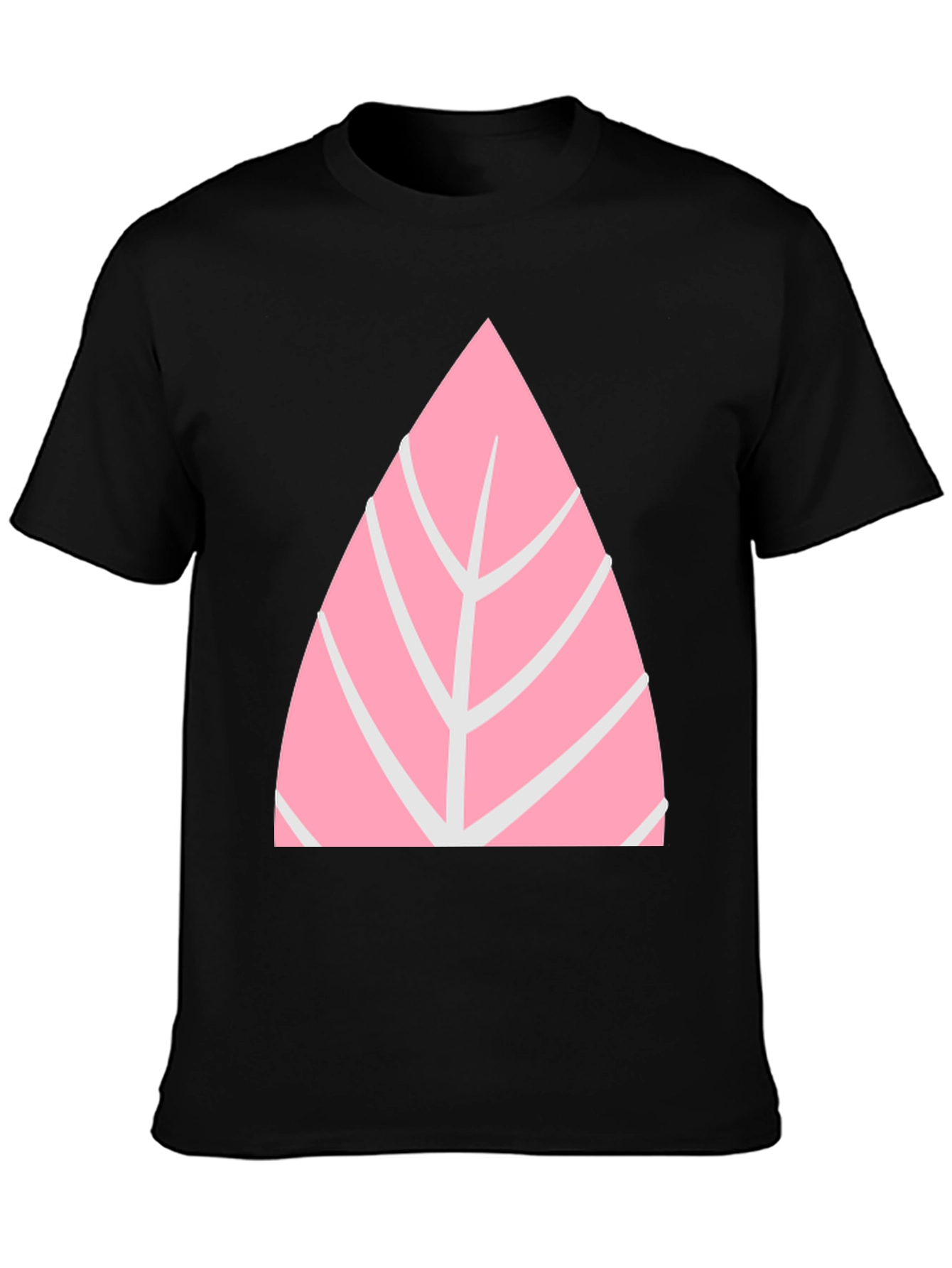Pink Leaf Graphic Tee - Casual Style