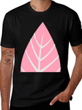 Pink Leaf Graphic Tee - Casual Style