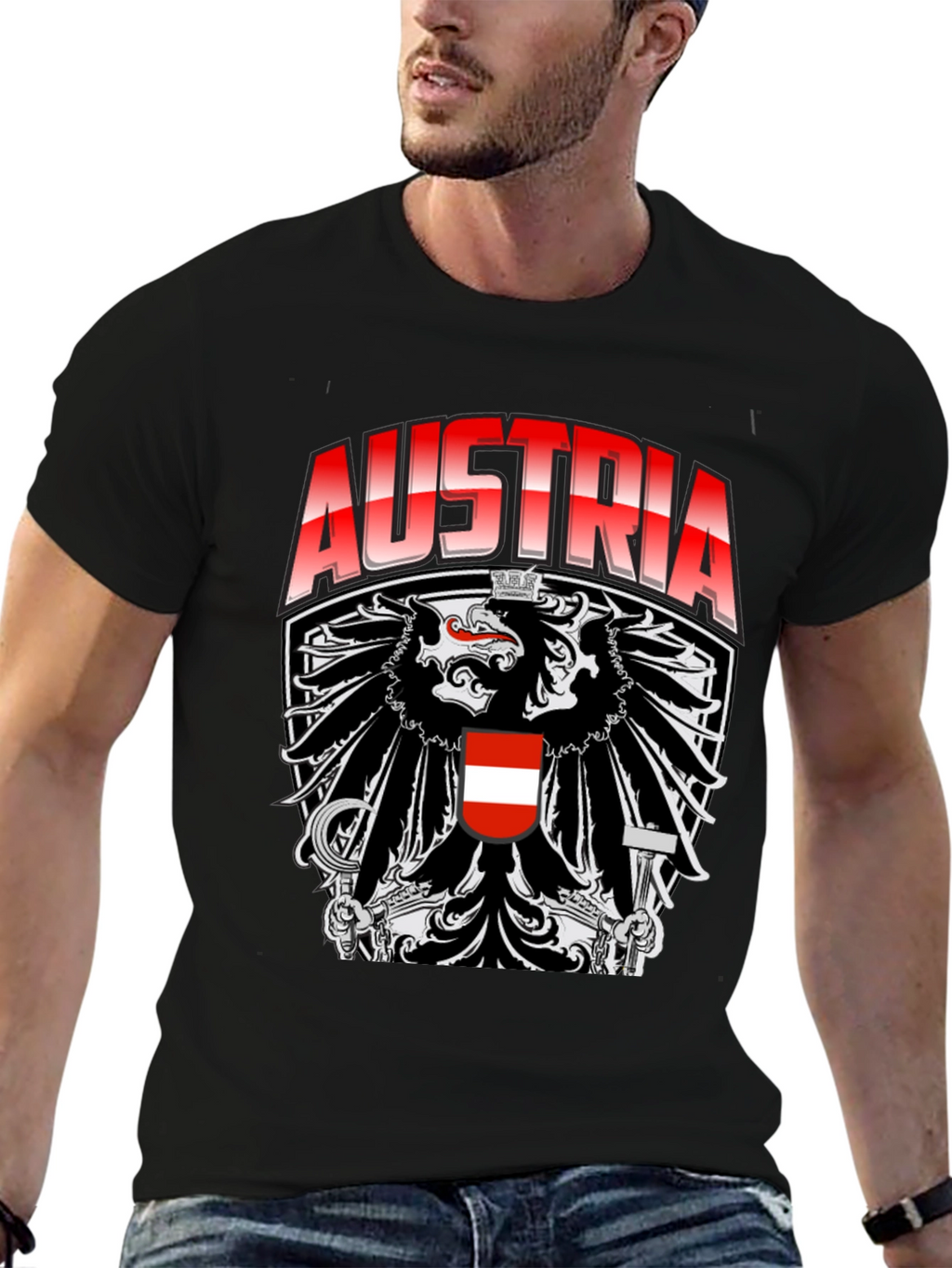 Austria Eagle Crest Graphic T-Shirt