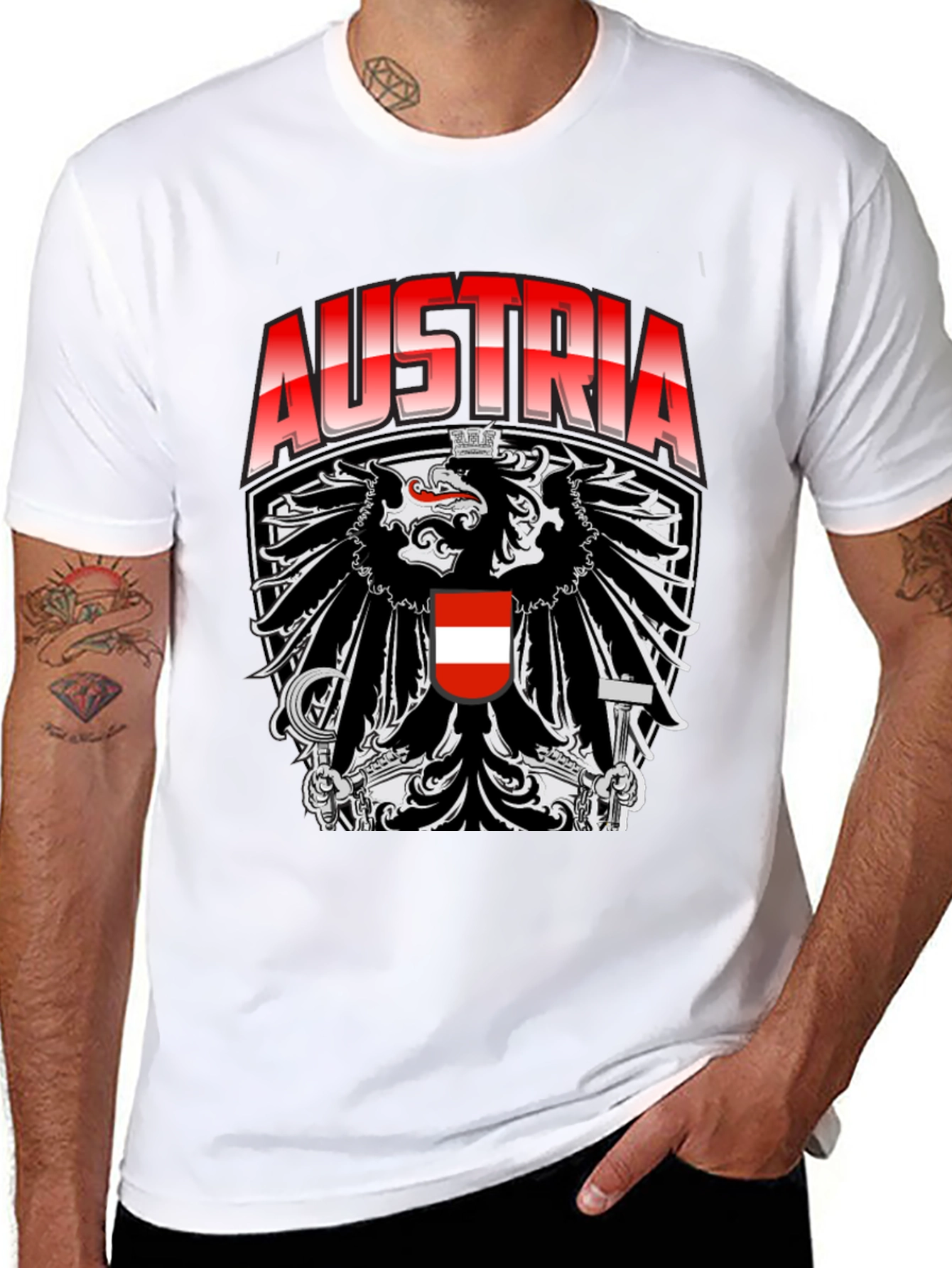 Austria Eagle Crest Graphic T-Shirt