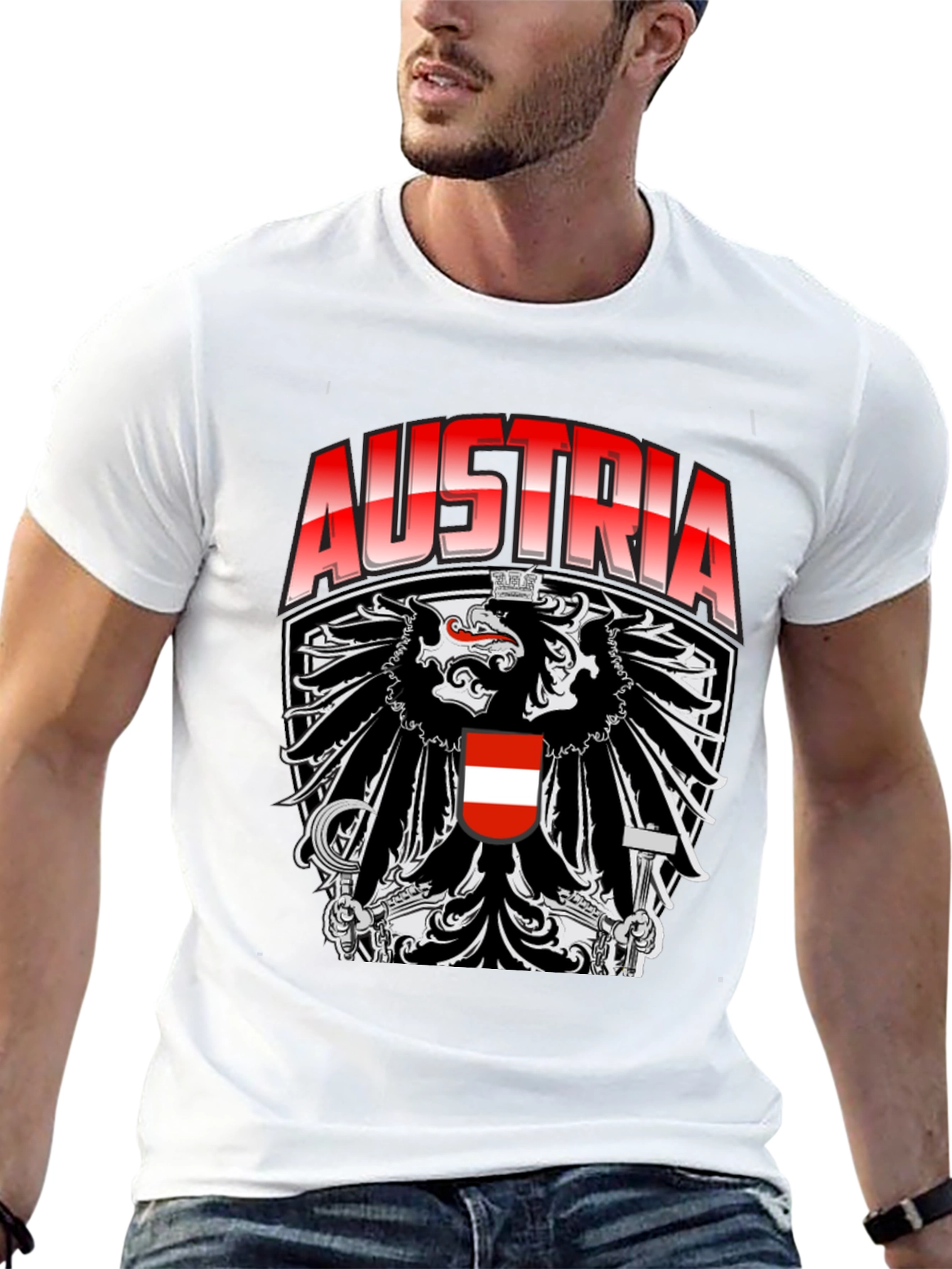 Austria Eagle Crest Graphic T-Shirt