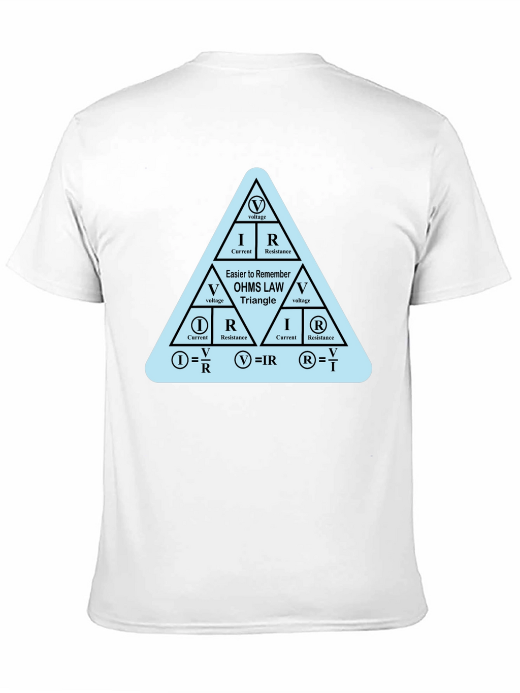 Ohms Law Triangle Formula Black T-Shirt