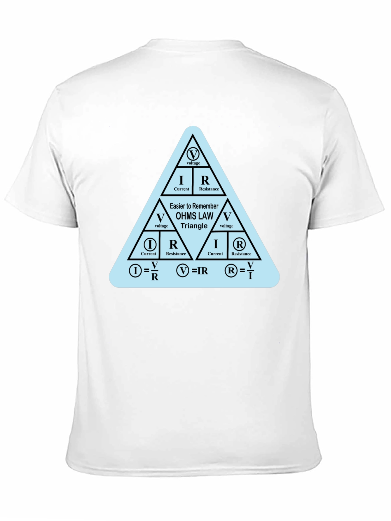 Ohms Law Triangle Formula Black T-Shirt