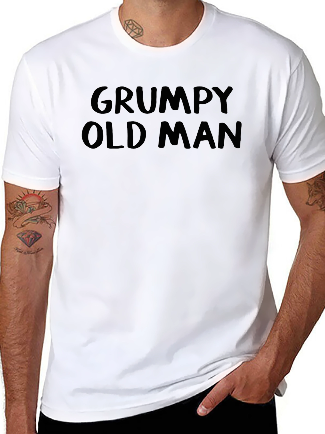 Grumpy Old Man Graphic Tee - Black