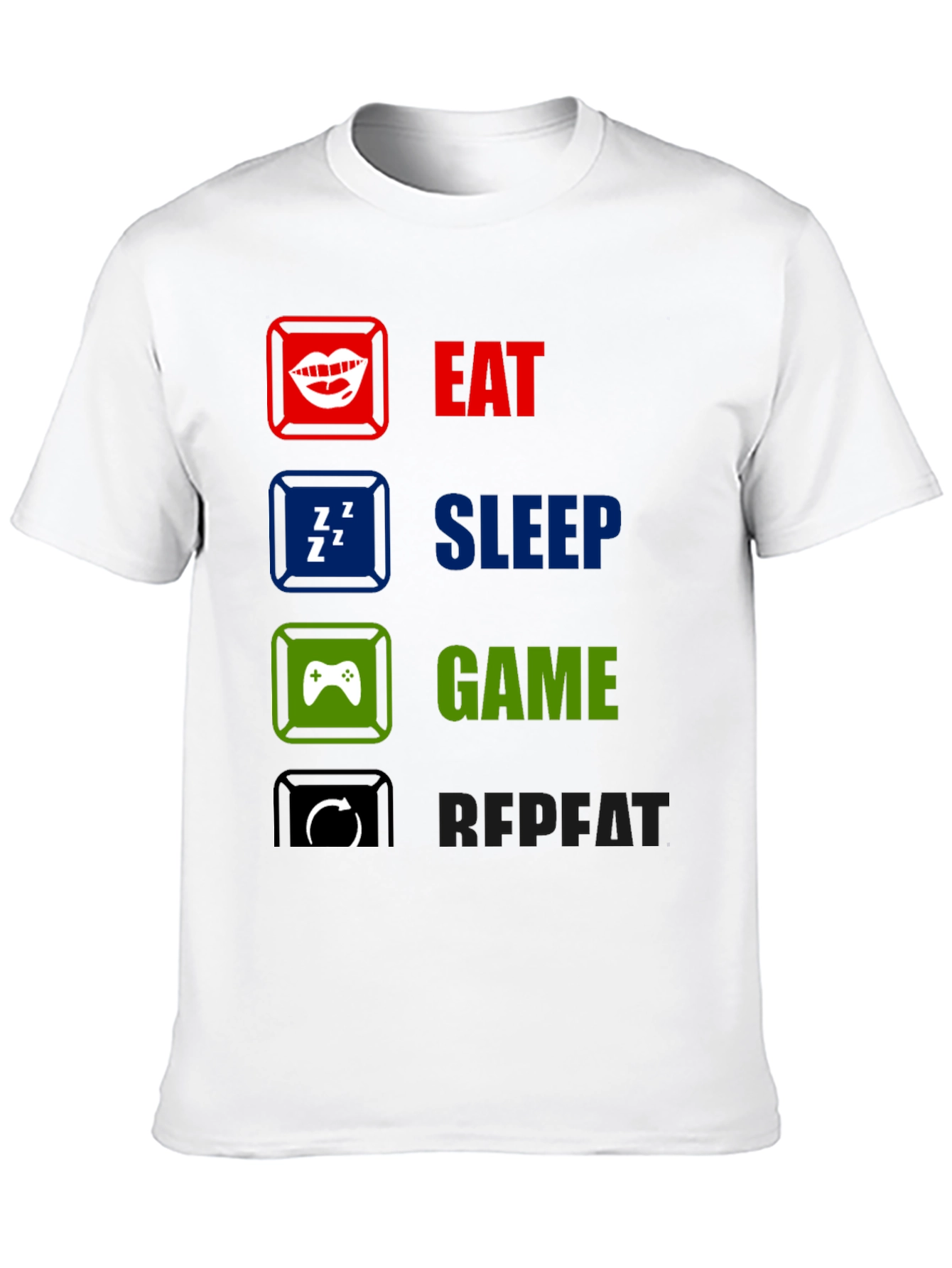 Eat Sleep Game Repeat Graphic T-Shirt