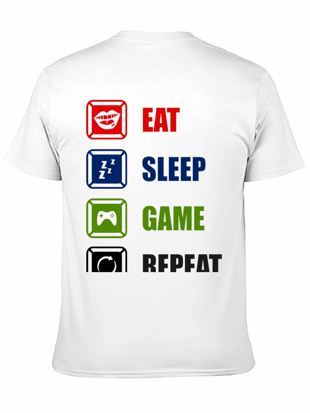 Eat Sleep Game Repeat Graphic T-Shirt