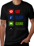 Eat Sleep Game Repeat Graphic T-Shirt