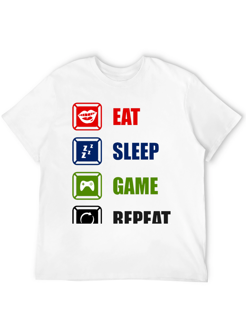 Eat Sleep Game Repeat Graphic T-Shirt
