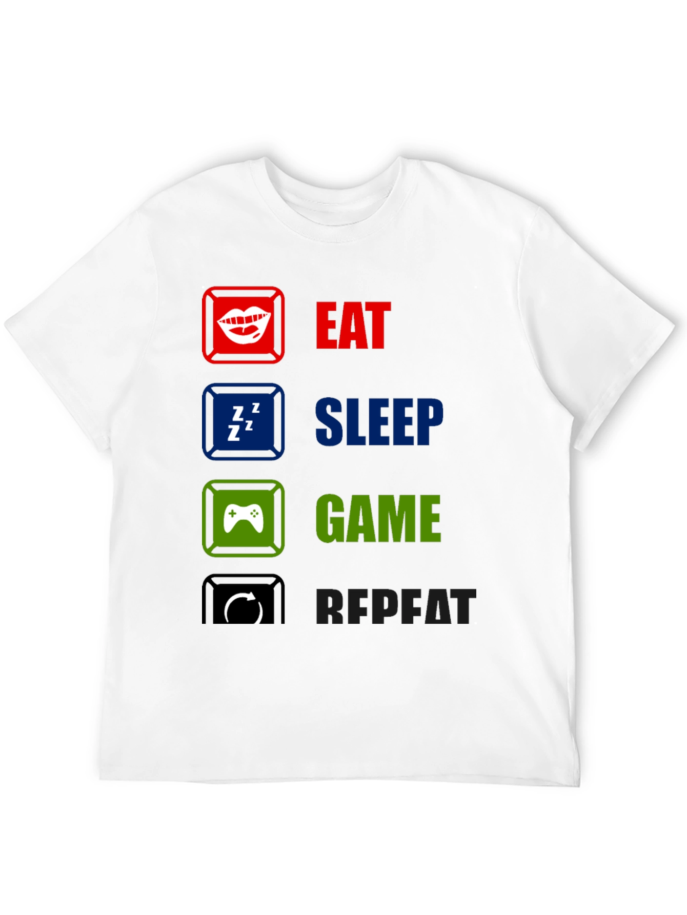 Eat Sleep Game Repeat Graphic T-Shirt