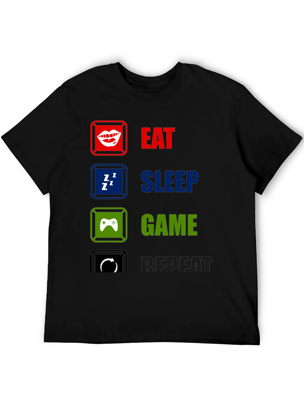 Eat Sleep Game Repeat Graphic T-Shirt